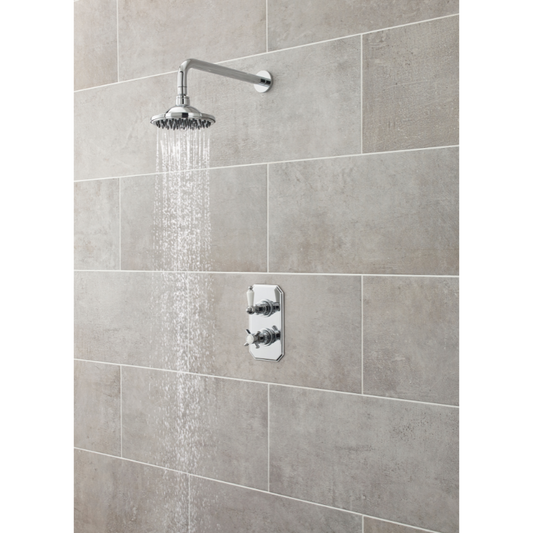 Nuie Edwardian Twin Thermostatic Shower Valve (1 size, Chrome) - Brand New Bathrooms
