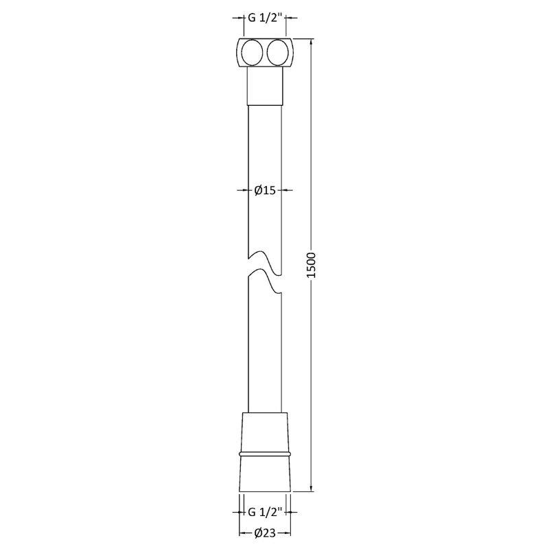 Nuie Hudson Reed Shower Accessories Smooth Silver Shower Flex (1 size, Chrome) - Brand New Bathrooms
