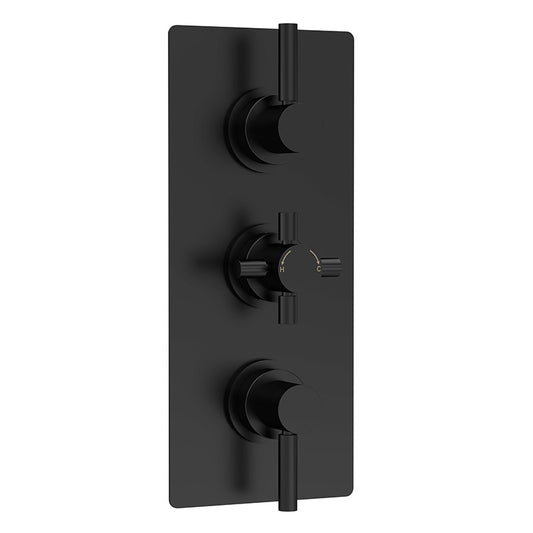 Hudson Reed Tec Pura Thermostatic Shower Valve With Diverter (2 sizes, Matt Black) - Brandnew Bathroom