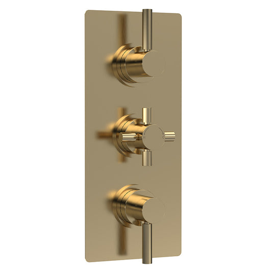 Hudson Reed Tec Pura Thermostatic Shower Valve With Diverter (2 sizes, Brushed Brass) - Brandnew Bathroom