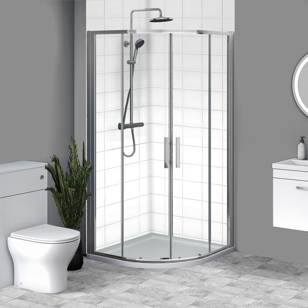 Brand New Bathrooms 8mm Quadrant Shower Enclosure (2 sizes, Chrome) - Brand New Bathrooms