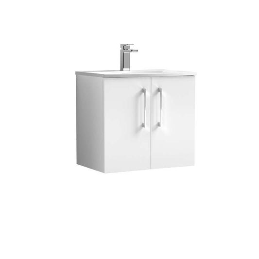 Nuie Arno Wall Hung 2-Door Vanity & Curved Basin (1 size, 8 colours) - Brand New Bathrooms