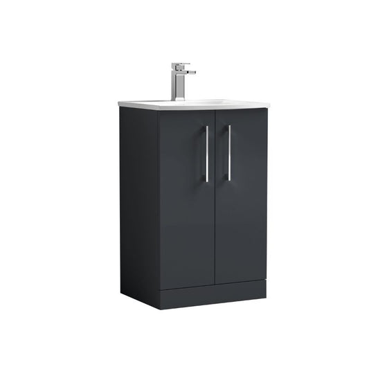 Nuie Arno Floor Standing 2-Door Vanity & Curved Basin (1 size, 9 colours) - Brand New Bathrooms