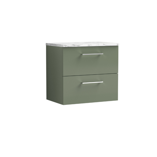 Nuie Arno 600mm Wall Hung 2-Drawer Vanity & Laminate Top (1 size, 4 colours) - Brand New Bathrooms