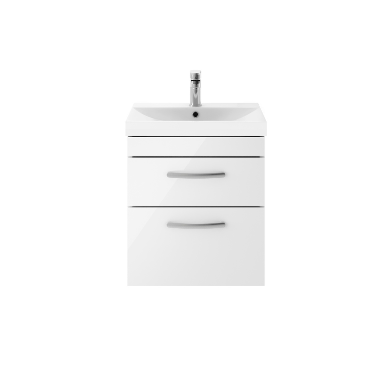 Nuie Athena Wall Hung 2 Drawer Vanity With Thin-Edge 1 Tap Hole Basin (1 size, 3 colours) - Brand New Bathrooms