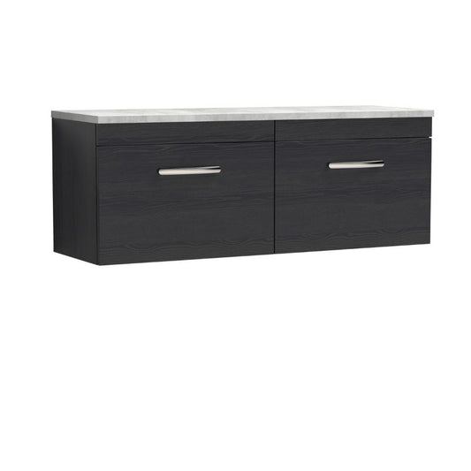 Nuie Athena Wall Hung 2-Drawer Unit & Laminate Worktop (1 size, 2 colours) - Brand New Bathrooms