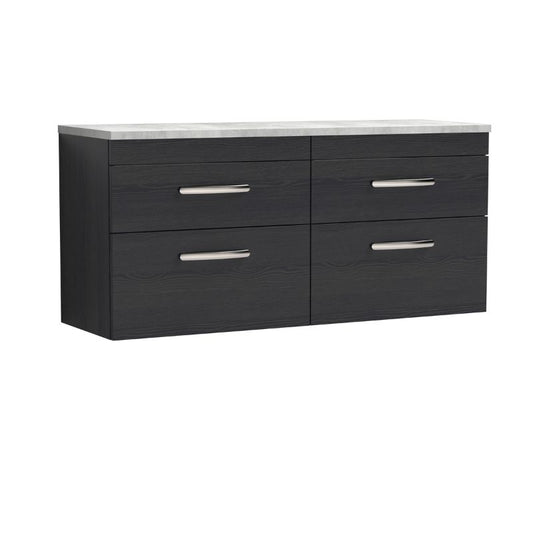 Nuie Athena Wall Hung 4-Drawer Unit & Laminate Worktop (1 size, 2 colours) - Brand New Bathrooms