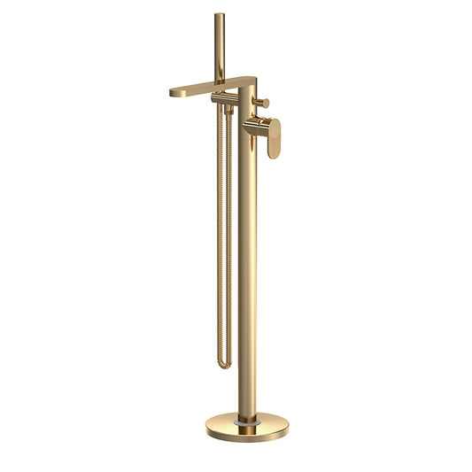 Nuie Binsey Freestanding Bath & Shower Mixer with Kit (Brushed Brass, 2 sizes) - Brandnew Bathroom