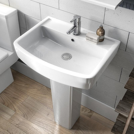 Nuie Basin with Semi Pedestal (1 size, White) - Brand New Bathrooms