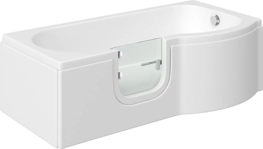Mantaleda Carnelian Walk-in Shower Bathtub & Bathscreen (1 size, 2 styles, White) - Brand New Bathrooms