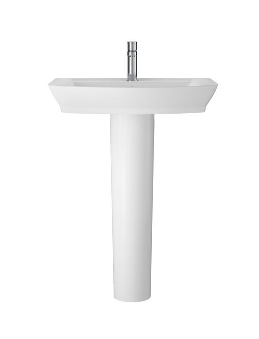 Hudson Reed Maya Basin & Full Pedestal (3 sizes, White) - Brandnew Bathroom