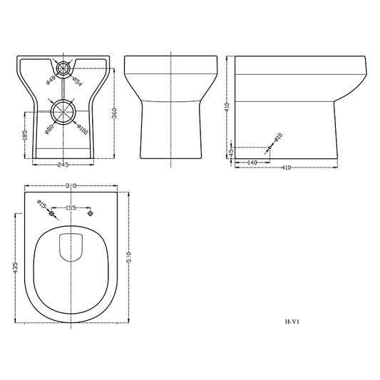 Hudson Reed Harmony Fusion Fitted Round Back to Wall Toilet Pan & Seat (White) - Brand New Bathrooms
