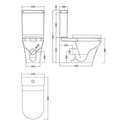 Brand New Bathrooms - Hudson Reed Luna Flush to Wall Pan, Cistern & Seat (1 style, white)