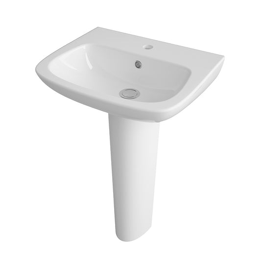 Nuie Ambrose Basin & Pedestal (2 sizes, White) - Brand New Bathrooms