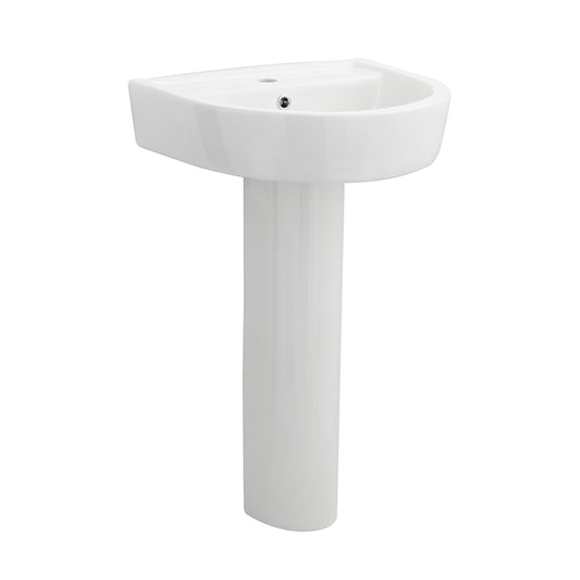 Nuie Provost Basin & Pedestal (2 sizes, White) - Brand New Bathrooms