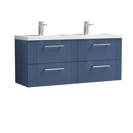 Nuie Deco Wall Hung 4-Drawer Vanity & Double Basin (1 size, 5 colours) - Brand New Bathrooms