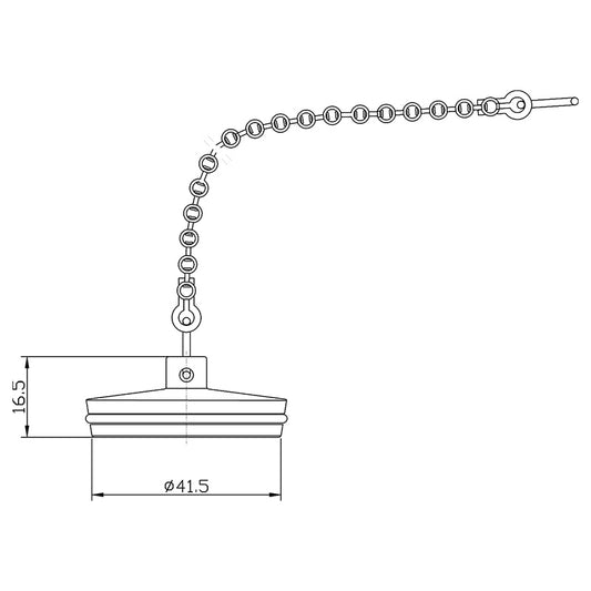 Nuie Wastes & Extras Bath Plug And Chain (Chrome) - Brandnew Bathroom