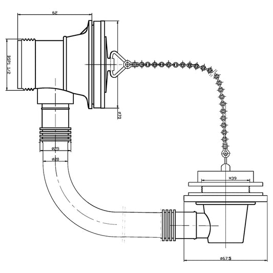 Nuie Wastes & Extras Bath Waste (Chrome) - Brand New Bathrooms