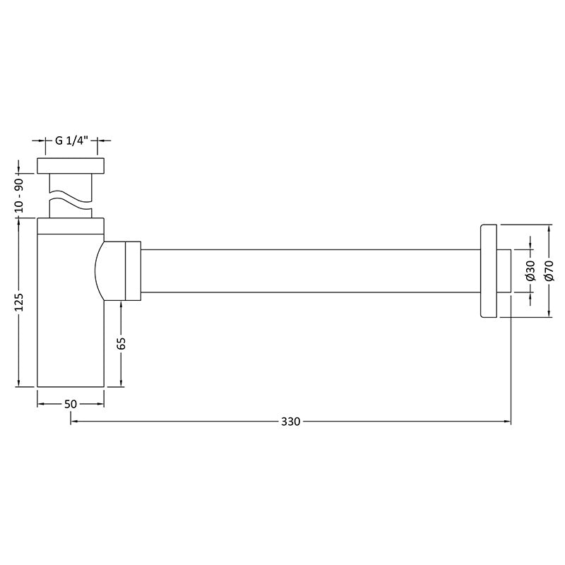 Nuie Ceramics Accessories Minimalist Bottle Trap (1 size, Chrome) - Brand New Bathrooms