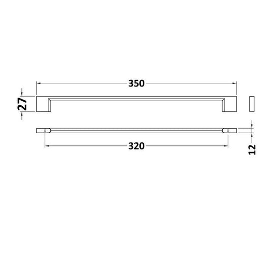 Nuie Furniture Handles D Handle Centres (1 size, Chrome) - Brand New Bathrooms
