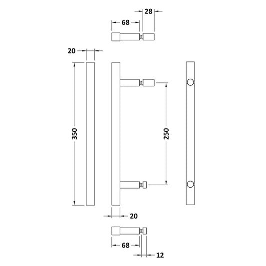 Nuie Matrix Handle Sub Assembly (Chrome) - Brandnew Bathroom