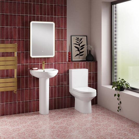 Nuie Harmony Basin with Pedestal (1 size, White) - Brand New Bathrooms
