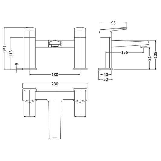 Nuie Hardy Bath Filler (Chrome) - Brandnew Bathroom