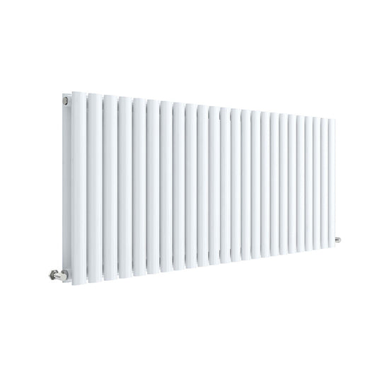 Nuie Horizontal Double Panel Radiator (2 sizes, Gloss White) - Brand New Bathrooms