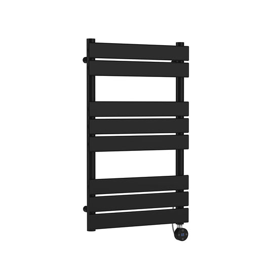 Nuie Square Flat Towel Radiator (2 sizes, Matt Black) - Brand New Bathrooms