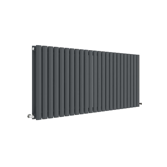 Nuie Horizontal Double Panel Radiator (2 sizes, Anthracite) - Brand New Bathrooms