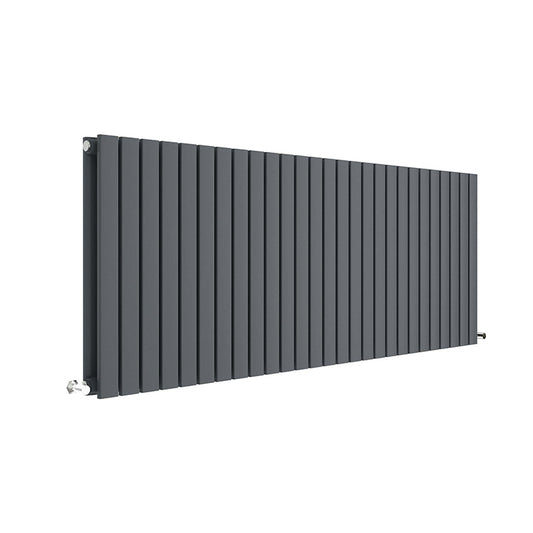 Nuie Horizontal Double Panel Radiator (2 sizes, Anthracite) - Brand New Bathrooms