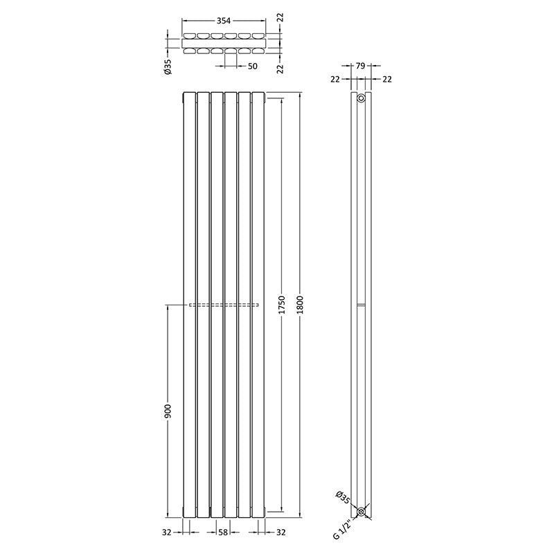 Nuie Sloane Double Panel Designer Radiator (1 size, Satin White) - Brand New Bathrooms