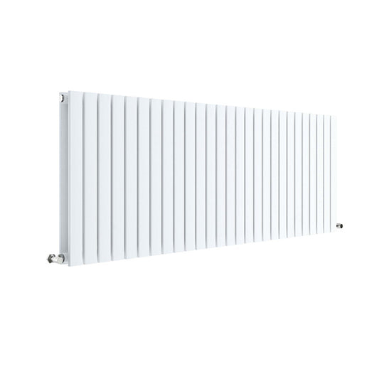 Nuie Sloane Horizontal Double Panel Radiator (2 size, Satin White) - Brand New Bathrooms