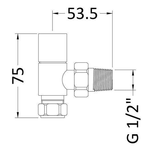 Nuie Radiator Valves Angled Radiator Valve Pack (Pairs) (1 size, Chrome) - Brand New Bathrooms