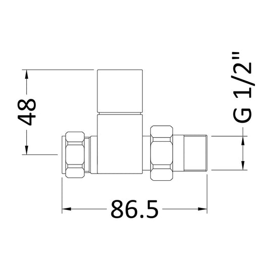 Nuie Radiator Valves Straight Radiator Valve Pack (Pairs) (1 size, Chrome) - Brand New Bathrooms