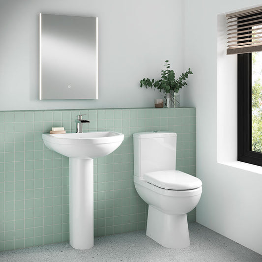 Nuie Ivo 1 Tap Hole Basin & Pedestal (1 size, White) - Brand New Bathrooms