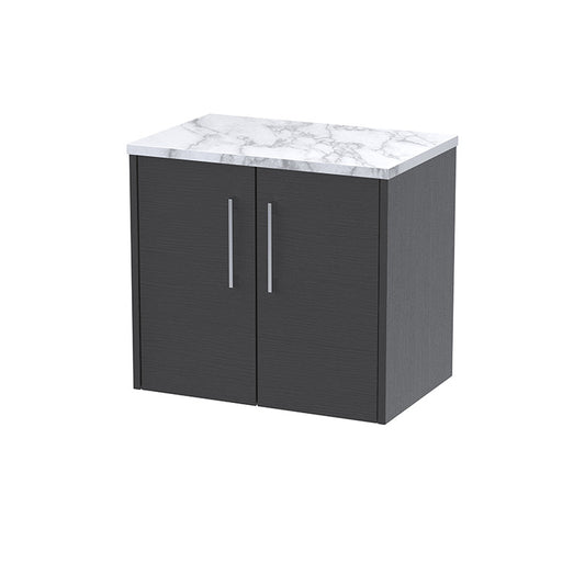 Hudson Reed Juno Wall Hung Double Door 600mm Vanity & Laminate Worktop (1 size, 5 colours) - Brand New Bathrooms