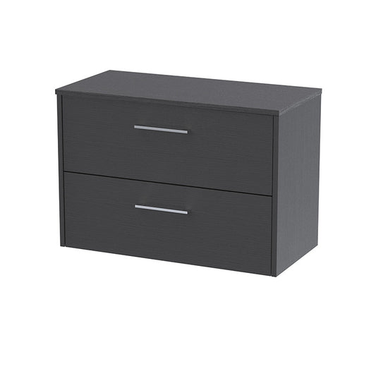 Hudson Reed Juno Wall Hung Double Drawer 800mm Vanity & Matching Worktop (1 size, 5 colours) - Brand New Bathrooms