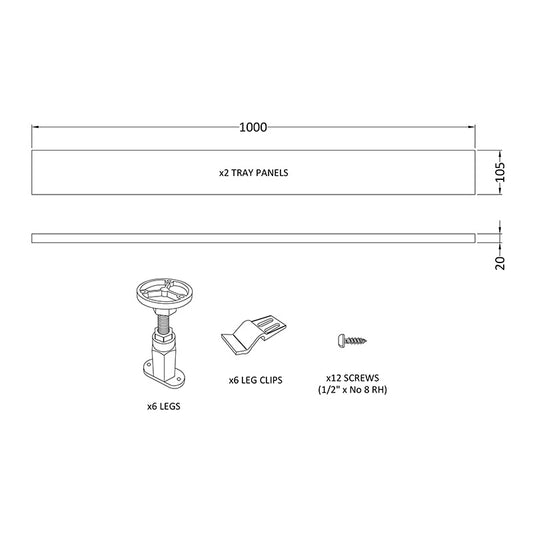 Nuie Leg Set & Plinth Kit (1000mm Plinth, White) - Brandnew Bathroom
