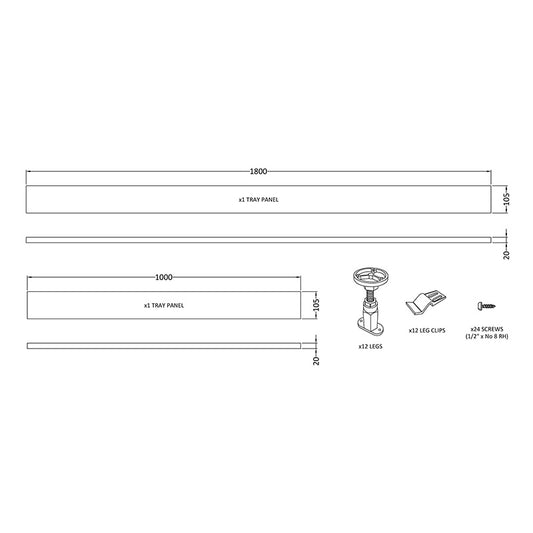 Nuie Leg Set & Plinth Kit (1700 & 1000mm Plinth, White) - Brandnew Bathroom