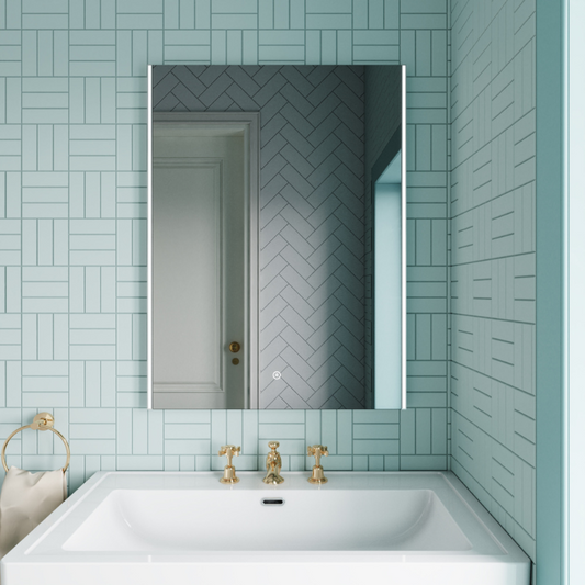 Nuie Cepheus 800mm x 600mm Ambient Touch Sensor Mirror (Silver) - Brand New Bathrooms