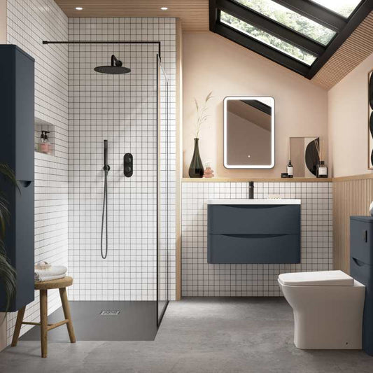 Nuie Lunar Wall Hung 2 Door Tall Unit (1 size, 5 colours) - Brand New Bathrooms