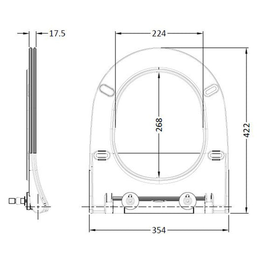 Nuie Round Soft Close Sandwich Top Fix Toilet Seat (1 size, White) - Brand New Bathrooms