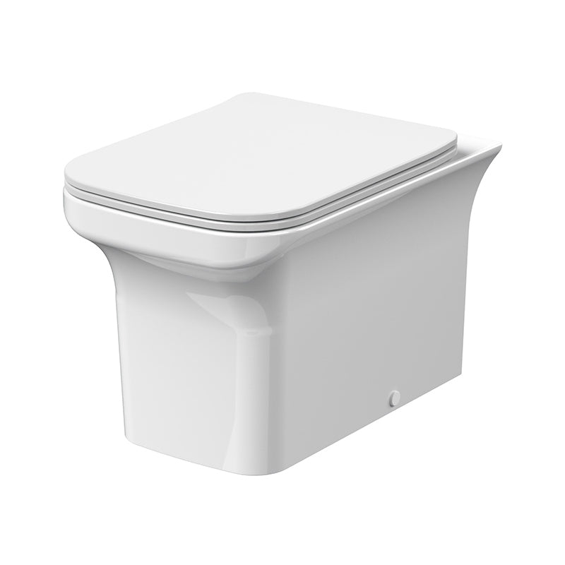 Nuie Ava Square Back To Wall Toilet Pan & Soft Close Seat (1 size, White) - Brand New Bathrooms
