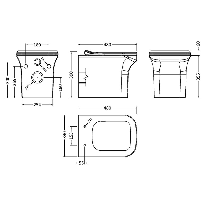 Nuie Ava Wall Hung Toilet Pan & Soft Close Seat (1 size, White) - Brand New Bathrooms