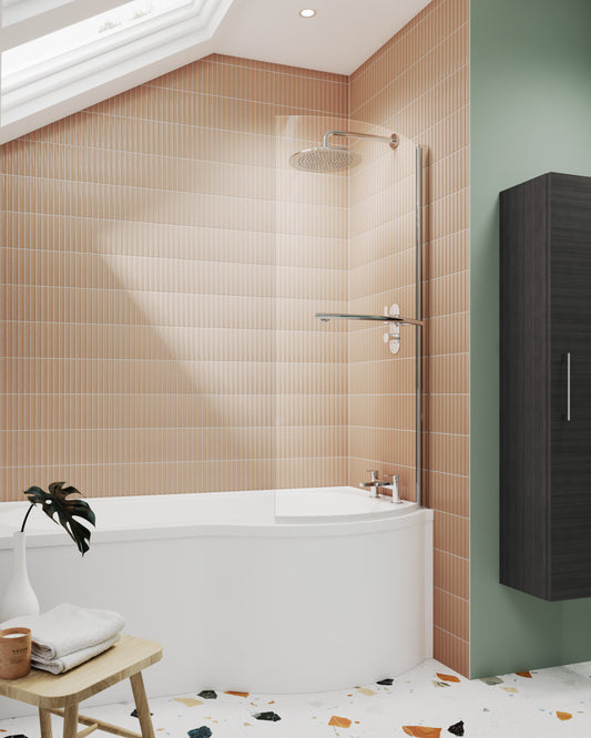 Brand New Bathrooms - Nuie Curved P-Bath Screen (2 Style, Blue)