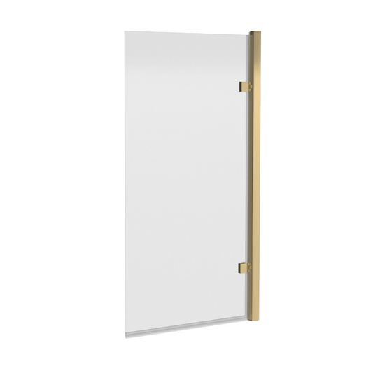 Nuie Square Screens Square Hinged Bath Screen (1 size, Brushed Brass) - Brandnew Bathroom