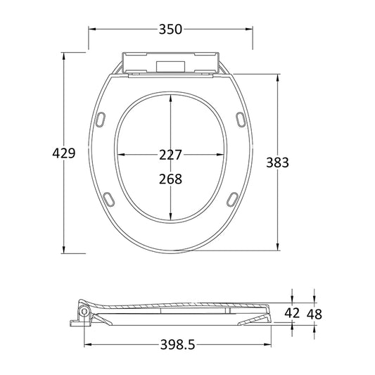 Nuie Soft Close Bottom Fix Toilet Seat (1 size, White) - Brand New Bathrooms