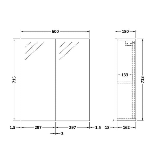 Nuie Arno Mirror Unit (1 size, Solace Oak) - Brand New Bathrooms
