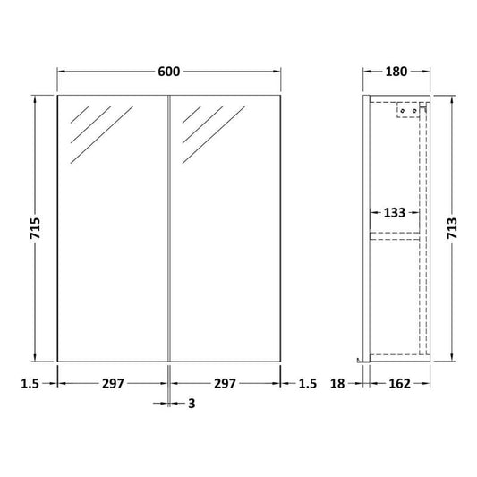 Nuie Arno Mirror Unit (1 size, Bleached Oak) - Brand New Bathrooms
